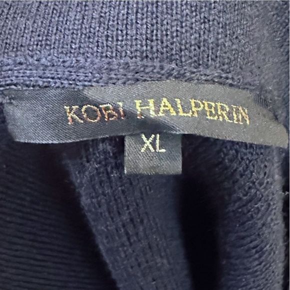Kobi Halperin Navy Blue Beth Open Front Sweater Blazer - Size XL - Picture 4 of 5